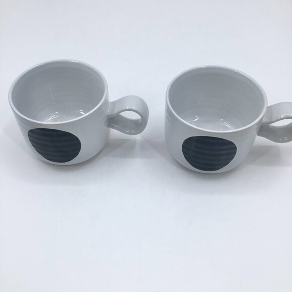 Crate &Barrel Black Dot Cappucino Coffee Mugs Camilla Engdahl Swedish Minimalist - Picture 5 of 9